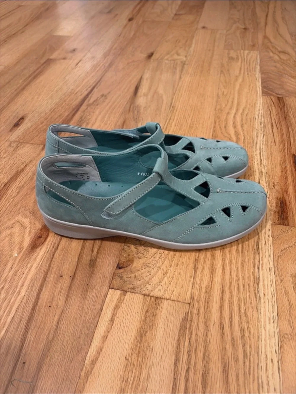 hotter Teal Mary Jane Cutout Flats